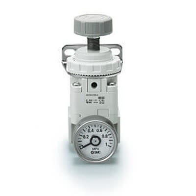 SMC G 1/8 Pneumatic Regulator - 0.01MPa to 0.4MPa, 1MPa max. input, IR1210-F01-A [IR1210-F01-A]; 395-422