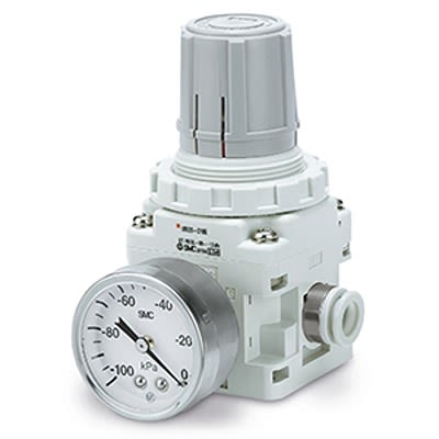 SMC Metric M8 port 240L/min Vacuum Regulator, -1.3kPa to -100kPa [IRV20A-LC08]; 395-432