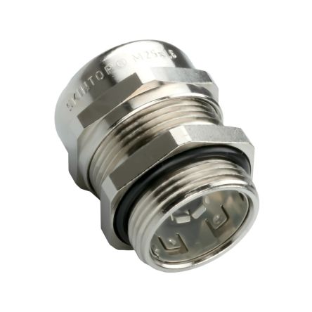 Lapp SKINTOP MS-SC-M Series Nickel Nickel Plated Brass Cable Gland, M50 Thread, 27mm min., 35mm max., IP68, IP69 [53112670LF]; 400-142