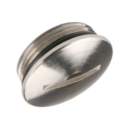 Lapp Blanking Plug, M75, 80mm Hole Diameter, Nickel Plated Brass, 80mm Diameter, Threaded [52103195LF]; 400-207