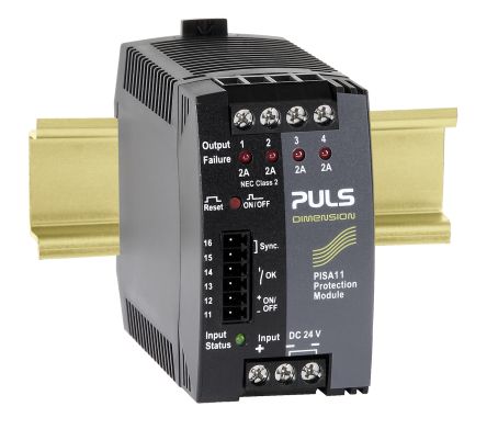 PULS Electronic Circuit Breaker 2A 24V PISA11, 4 channels , Wall Mount [PISA11.402]; 401-710