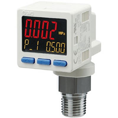 SMC NPN Open Collector 2 Outputs + Analogue Voltage Pressure Switch, R 1/4 0MPa to 20 bar [ISE20CH-T-F02-W]; 402-760