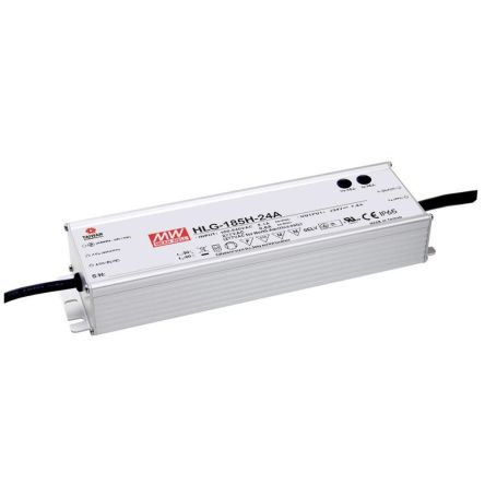 MEAN WELL LED Driver, 42V Output, 185W Output, 4.4A Output, Constant Current / Constant Voltage [HLG-185H-42]; 424-805