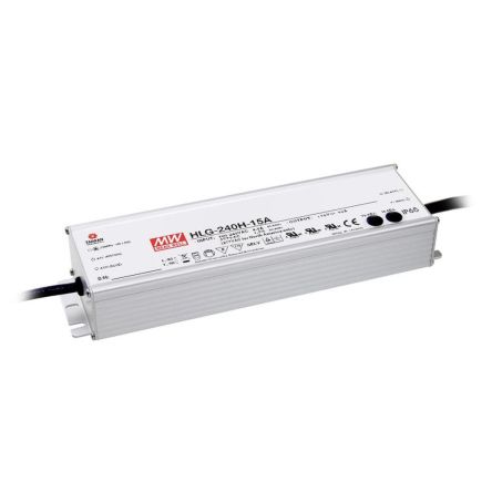 MEAN WELL LED Driver, 24V Output, 240W Output, 10A Output, Constant Current / Constant Voltage [HLG-240H-24]; 424-810