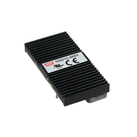 MEAN WELL NSD10-S DC-DC Converter, 12V dc/ 830mA Output, 9.8 → 36 V dc Input, 10W, Surface Mount, +70°C Max Temp [NSD10-12S12]; 424-849