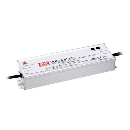 MEAN WELL LED Driver, 24V Output, 100W Output, 4A Output, Constant Current / Constant Voltage [HLG-100H-24B]; 424-908