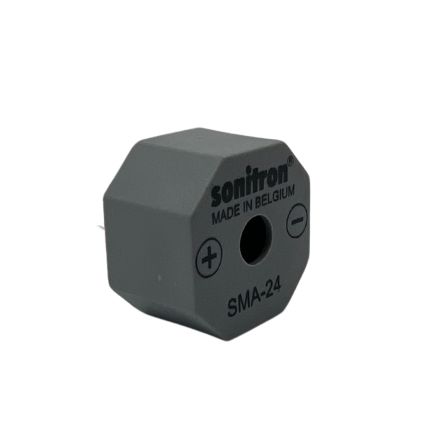Sonitron 92dB(A) Through Hole Continuous Internal Buzzer, 24 x 11cm, 1.5V Min, 24V Max [SMA-24-P17.5]; 424-998