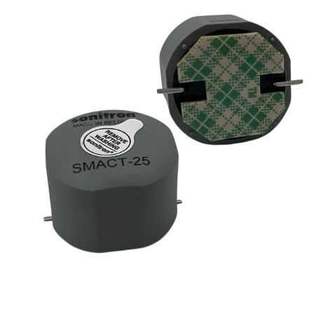 Sonitron Alternating External Piezo Buzzer Transducer, 2.5 x 1.8cm [SMACT-25-S]; 425-001
