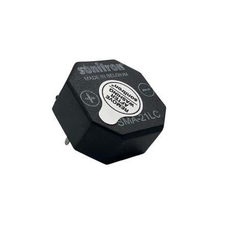 Sonitron 87dB(A) Through Hole Continuous Internal Piezo Buzzer, 21mm, 2V Min, 6V dc Max [SMA-21LC-P15/SP02 PPS + Wash Tab]; 425-002