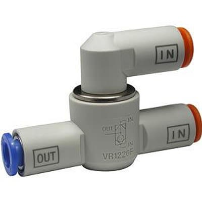 SMC VR1210F Series, Pneumatic Shuttle Valve AND Logic Function 3.2mm Tube, Tube Connection, 10 bar Max Operating [VR1210F-23]; 425-524