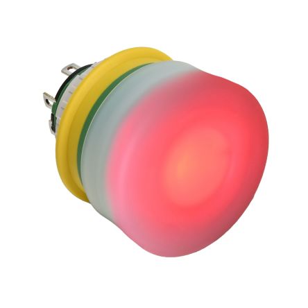 Idec XA1E Series Push Lock Turn Reset Emergency Stop Push Button, Panel Mount, 16mm Cutout, DPST, IP65, IP67, IP69K [XA1E-LV3SG02Q4WR]; 427-564