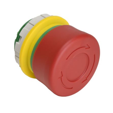 Idec XW1E Series Push Lock Turn Reset Emergency Stop Push Button, Panel Mount, 22mm Cutout, DPST, IP65, IP67, IP69K [XW1E-BV3SG02R]; 427-566