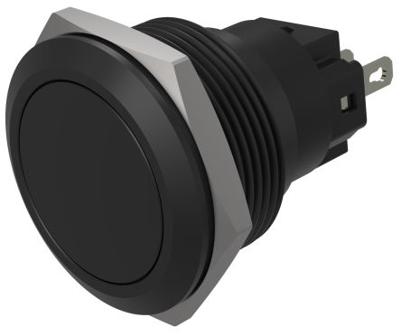 EAO Series 82 Series Push Button Switch, Momentary, Flush Mount, 22mm Cutout, SPST, SPST, IP65, IP67 [82-6951.1000]; 427-577