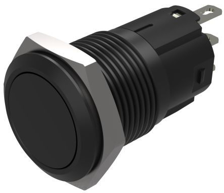 EAO Series 82 Series Push Button Switch, Momentary, Flush Mount, 16mm Cutout, SPST, SPST, IP65, IP67 [82-4951.1000]; 427-611