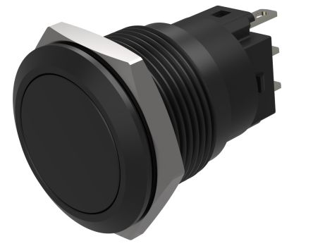 EAO Series 82 Series Push Button Switch, Momentary, Flush Mount, 19mm Cutout, SPST, SPST, IP65, IP67 [82-5951.1000]; 427-625