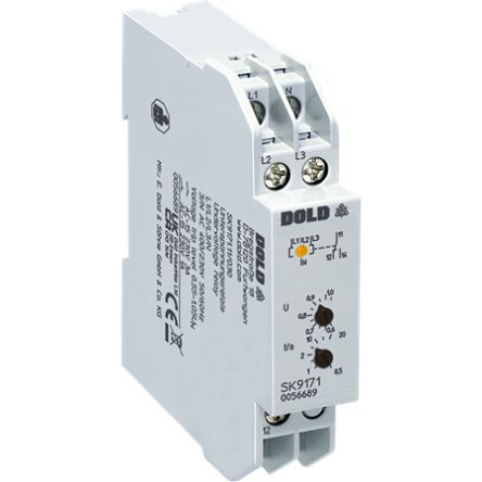 Dold Phase Monitoring Relay, 3 Phase, NC, 400V ac, DIN Rail [IK9171.11/200 3/N AC400/230V 0,85UN]; 427-646