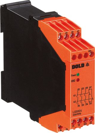 Dold SAFEMASTER LG5924.48/61 2 Auxiliary Contacts Module 400 → 600V ac/dc, Dual-Channel [LG5924.48/61 DC24V]; 427-655