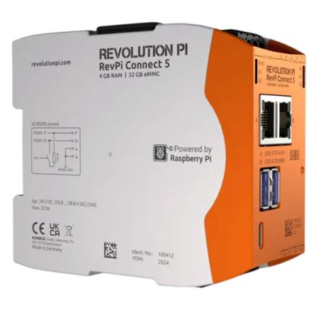 Revolution PI RevPi Connect 5, Industrial Computer, 22W, ARM Cortex 2.4 GHz, 32 GB, 4 [PR100412]; 428-428