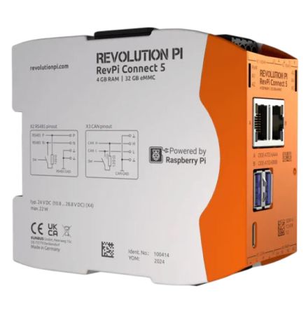 Revolution PI RevPi Connect 5, Industrial Computer, 22W, ARM Cortex 2.4 GHz, 32 GB, 4 [PR100414]; 428-430