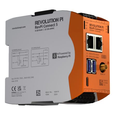 Revolution PI RevPi Connect 5, Industrial Computer, 22W, ARM Cortex 2.4 GHz, 32 GB, 4 [PR100419]; 428-437