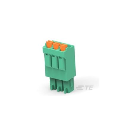 TE Connectivity 2842 Series PCB Terminal Block, 3-Contact, 3.5mm Pitch, Board Mount, 1-Row, Push In Termination [2842474-3]; 428-614
