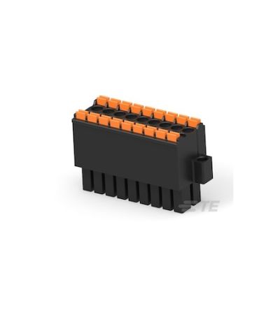 TE Connectivity 2842 Series PCB Terminal Block, 18-Contact, 3.5mm Pitch, Board Mount, 2-Row, Push In Termination [2842493-9]; 428-624