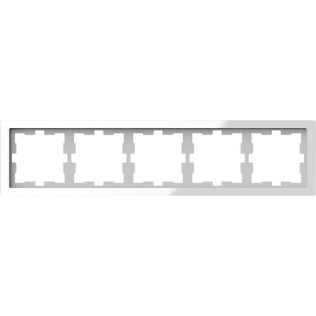 Schneider Electric White 5 Gang Frame [MTN4050-6520]; 428-674