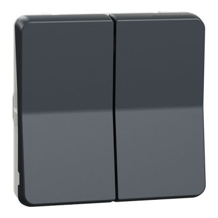 Schneider Electric Grey Push Button Light Switch, 2 Way, 2 Gang, Mureva Styl [MUR35326]; 428-682
