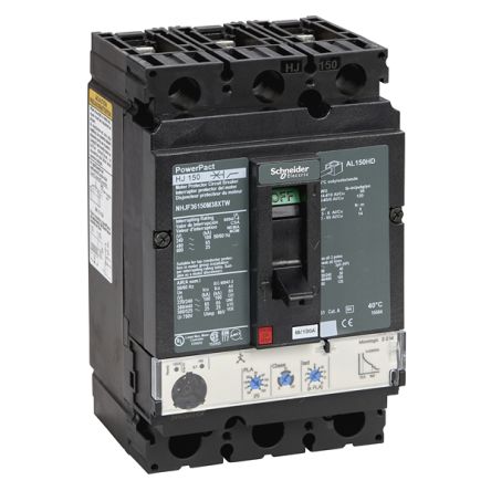 Schneider Electric PowerPact Electronic Circuit Breaker 150A PowerPacT, DIN Rail Type H [NHJF36150M38XTW]; 428-692