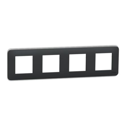 Schneider Electric Anthracite 4 Gang Cover Plate [NU400854]; 428-787