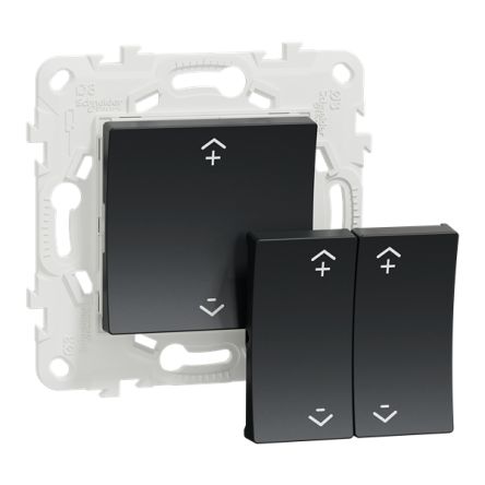 Schneider Electric Anthracite Push Button Light Switch, 2 Gang, Wiser [NU557154W]; 428-793