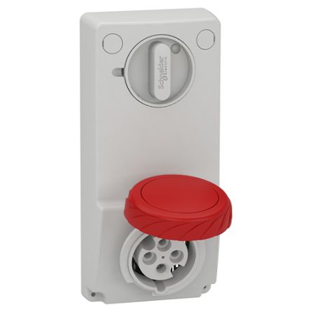Schneider Electric, Mureva IP67 Grey Panel Mount 3P + E Industrial Power Socket, Rated At 16A, 415 V,With Phase Inverter [82085]; 428-807