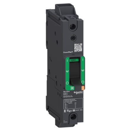 Schneider Electric, PowerPact MCCB 1P 90A, Breaking Capacity 65 kA, Clip-On [BJL16090]; 428-860