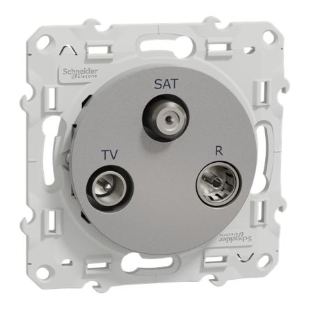 Schneider Electric Odace 2011 Grey, White Plug Socket [S530461]; 428-913
