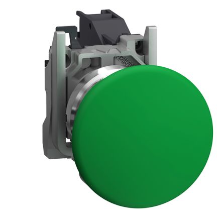 Schneider Electric Harmony Series Push Button Switch, Push to Make, Through Hole, 22mm Cutout, 1NO, Green LED, 415V, [XB4BC31GEX]; 428-971
