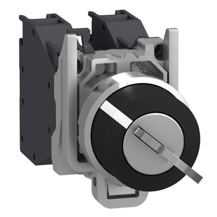 Schneider Electric Spring Return Selector Switch Complete - (SPST) 22mm Cutout Diameter 2 Positions [XB4BG61GEX]; 428-974