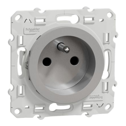 Schneider Electric Odace 2011 Grey, White Plug Socket, 2P + E Poles, 16A [S530049]; 428-976