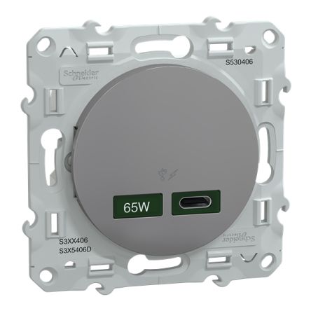 Schneider Electric Straight, Screw, Socket- Single Port Type Type C USB C IP20 USB Connector [S530406]; 428-977