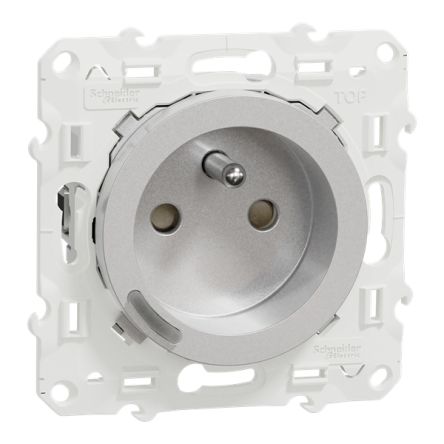 Schneider Electric S530 Grey, White Plug Socket, 2P + E Poles, 16A [S530559]; 428-980