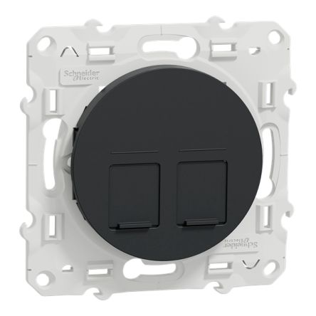 Schneider Electric Odace 2011 Series Socket RJ45 Connector, Flush Mount Straight 2 Port [S540410]; 428-986