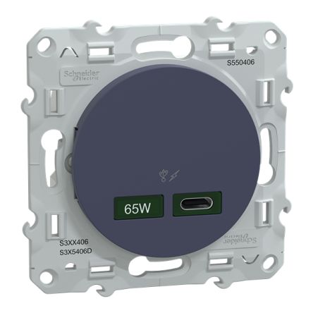 USB Blue Wall Plate Module, Flush Mount [S550406]; 429-002
