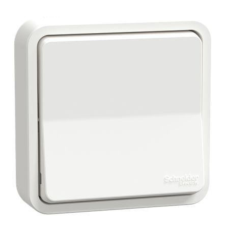 Schneider Electric White Rocker Light Switch, 2 Way, 1 Gang, Mureva Styl [MUR39037]; 429-080