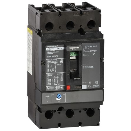 Schneider Electric, PowerPact MCCB 3P 175A, Breaking Capacity 18 kA, DIN Rail Mount [NJGF36175TW]; 429-081