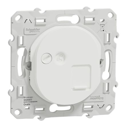 Schneider Electric Ovalis Series Socket RJ45 Socket, Flush Mount, Cat6a, STP Shield Straight 1 Port 8 -Way [S320477]; 429-084