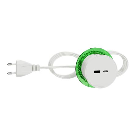 Schneider Electric 2m 2 Socket USB A Extension Lead Open Reel, 5 V, IP44 [INS44008]; 429-241
