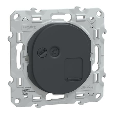 Schneider Electric Ovalis Series Socket RJ45 Socket, Flush Mount, Cat6a, STP Shield Straight 1 Port 8 -Way [S340477]; 429-291