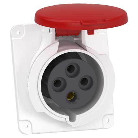 Schneider Electric, Mureva IP67 Grey Panel Mount 3P + E Industrial Power Socket, Rated At 125A, 690 V ac,With Phase [PKF32F434]; 429-438