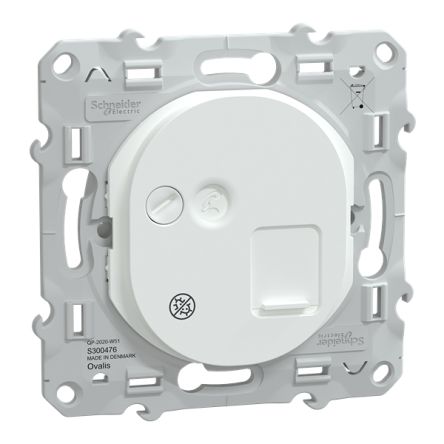 Schneider Electric Ovalis Series Socket RJ45 Socket, Flush Mount, Cat6a, STP Shield Straight 1 Port 8 -Way [S300476]; 429-455