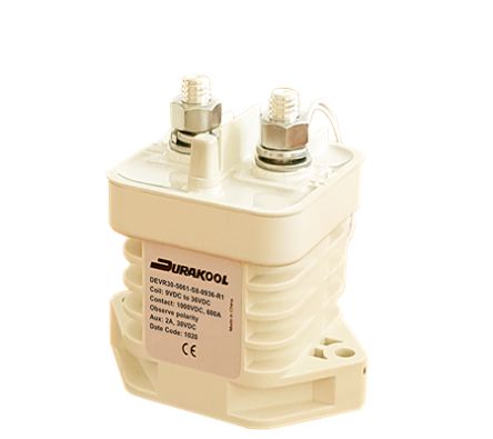Durakool DEVR30 Contactor, 24 V dc Coil, 1-Pole, 300 A, 5 W, NO, 1 kV dc [DEVR30-5091-S8-D024-R1/3]; 432-002