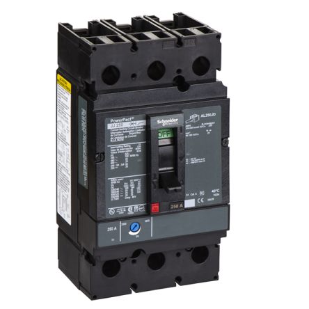 Schneider Electric, PowerPact MCCB 3P 250A, Breaking Capacity 18 kA, DIN Rail Mount [NJJL36250]; 432-917